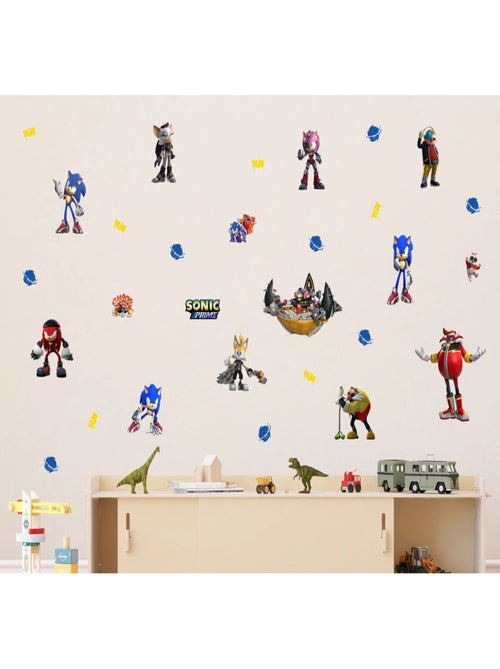Stickers Sonic Prime 7 personnages  18 motifs - 65 x 85 cm - Kiabi