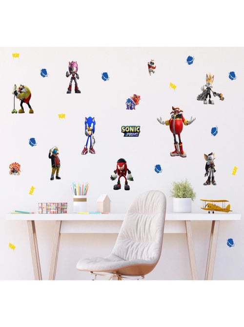 Stickers Sonic Prime 7 personnages  18 motifs - 65 x 85 cm - Kiabi