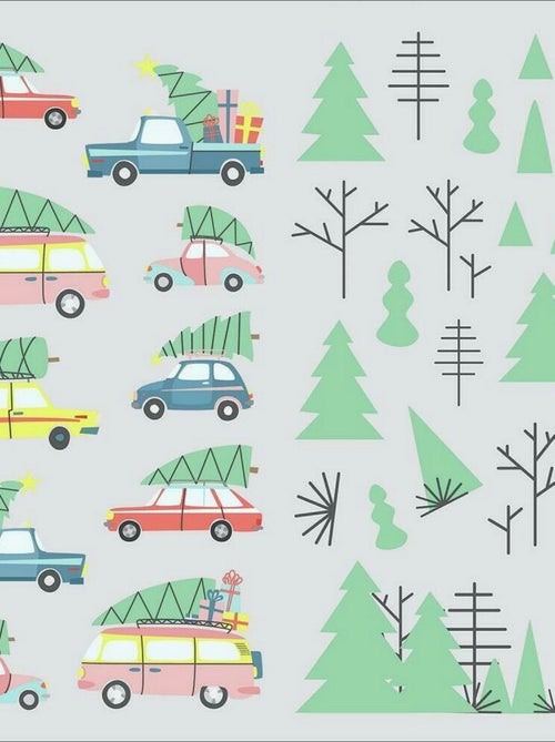 Stickers voitures retro de Noël - Kiabi