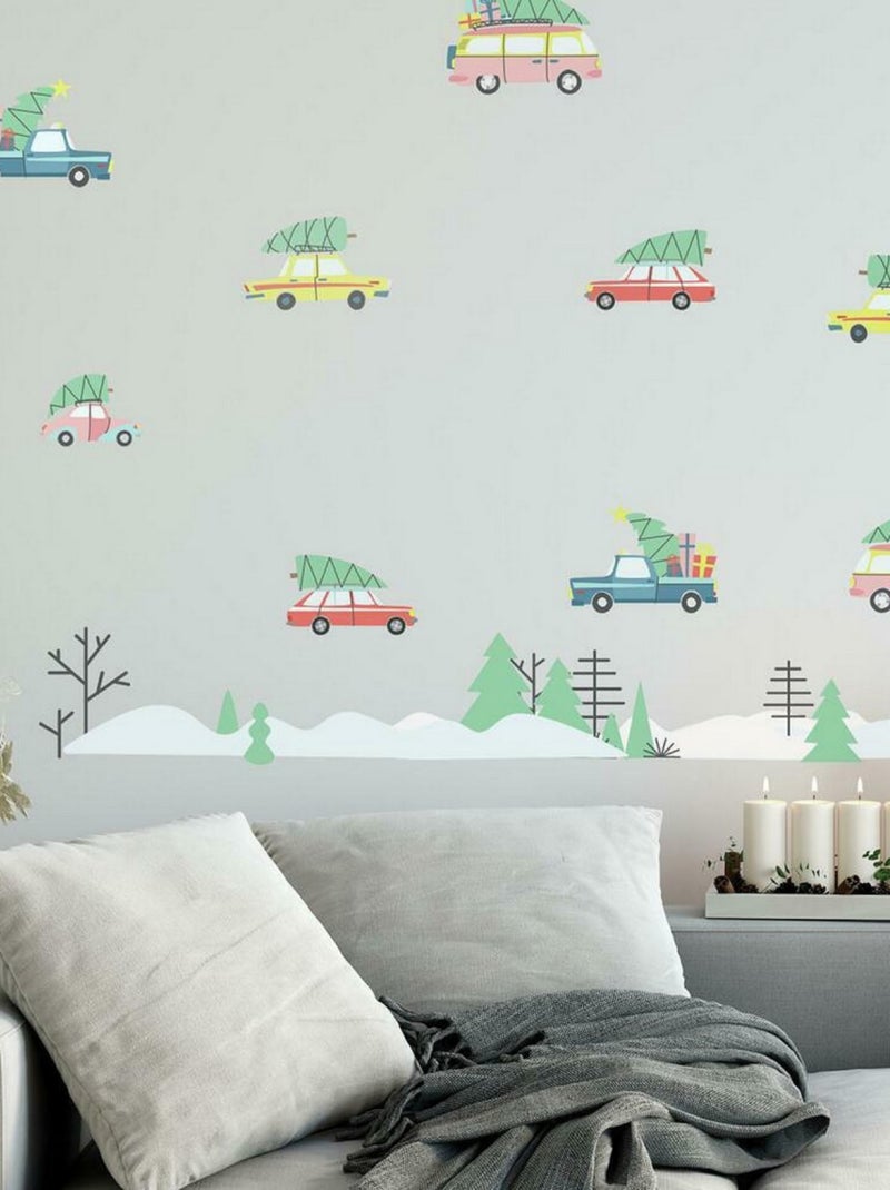 Stickers voitures retro de Noël Multicolore - Kiabi