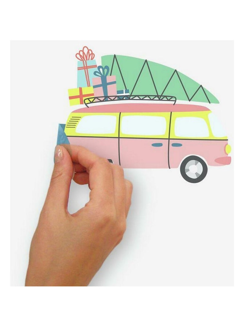 Stickers voitures retro de Noël Multicolore - Kiabi