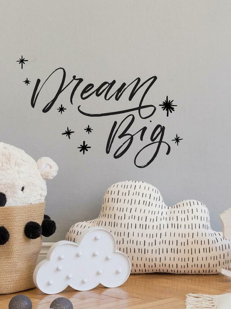 Stiicker Mural Géant Citation -Dream Big- Rêve grand Noir Noir - Kiabi