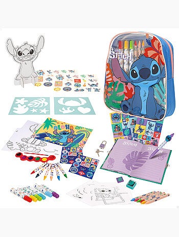 Stitch coffret de dessin mega avec sac à dos, 80 pièces