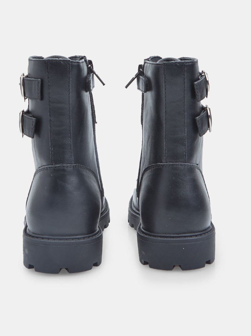 Stivaletto avec lacets et boucles Bata Noir - Kiabi