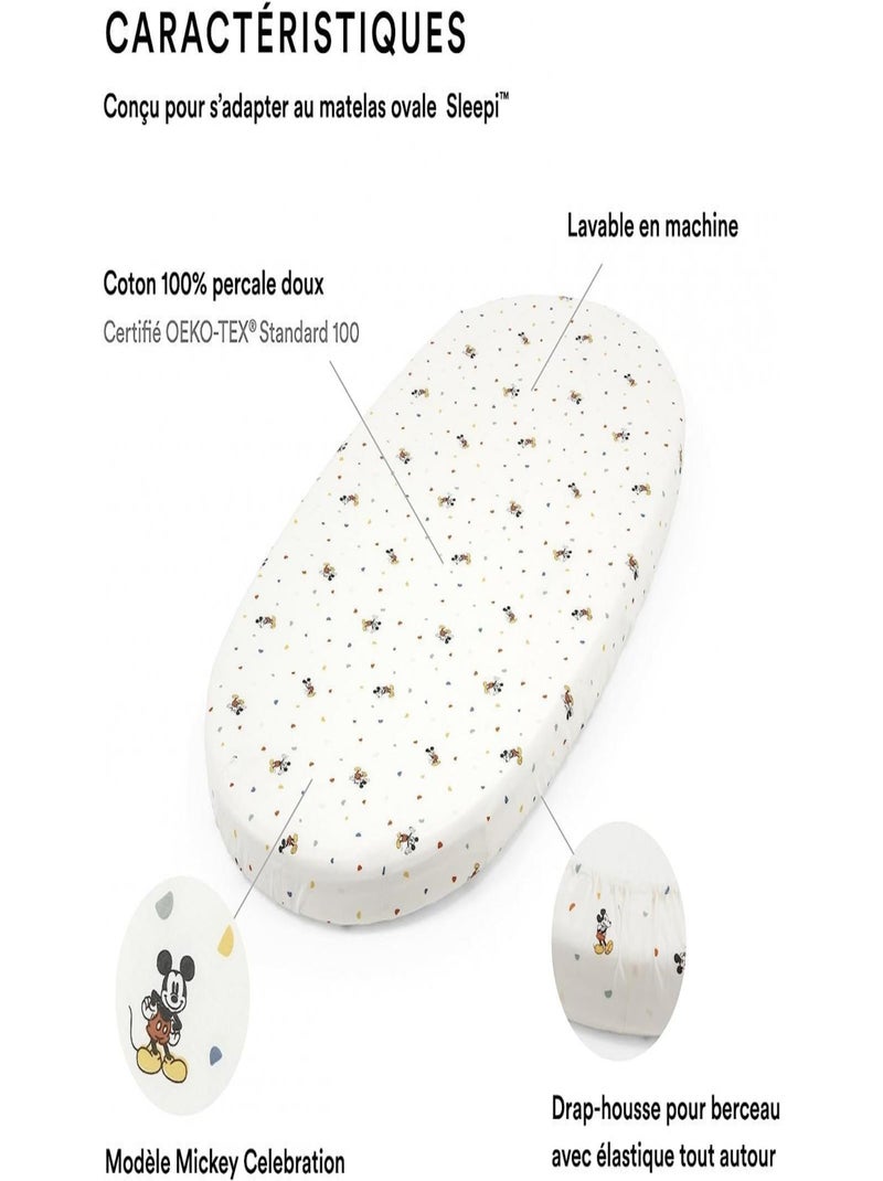 Stokke® Sleepi™ Bed Fitted Sheet V3 x Disney Blanc - Kiabi