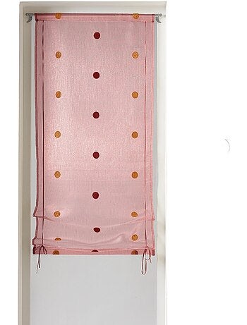 Store à remonter voilage en organza gros pois
