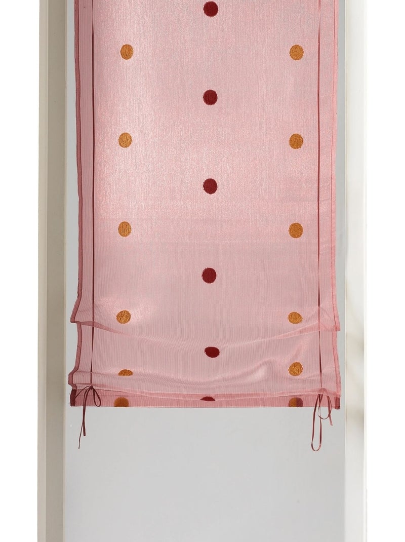 Store à remonter voilage en organza gros pois Bordeaux - Kiabi