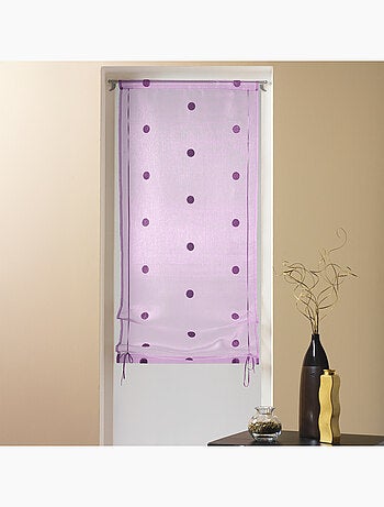 Store à remonter voilage en organza gros pois