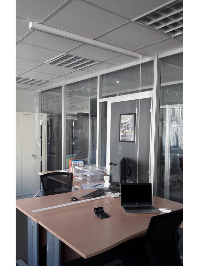 Store de protection PARAVIRUS séparateur de bureau Gris clair - Kiabi