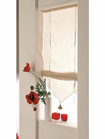 Store en pointe à baguette en voilage aspect lin