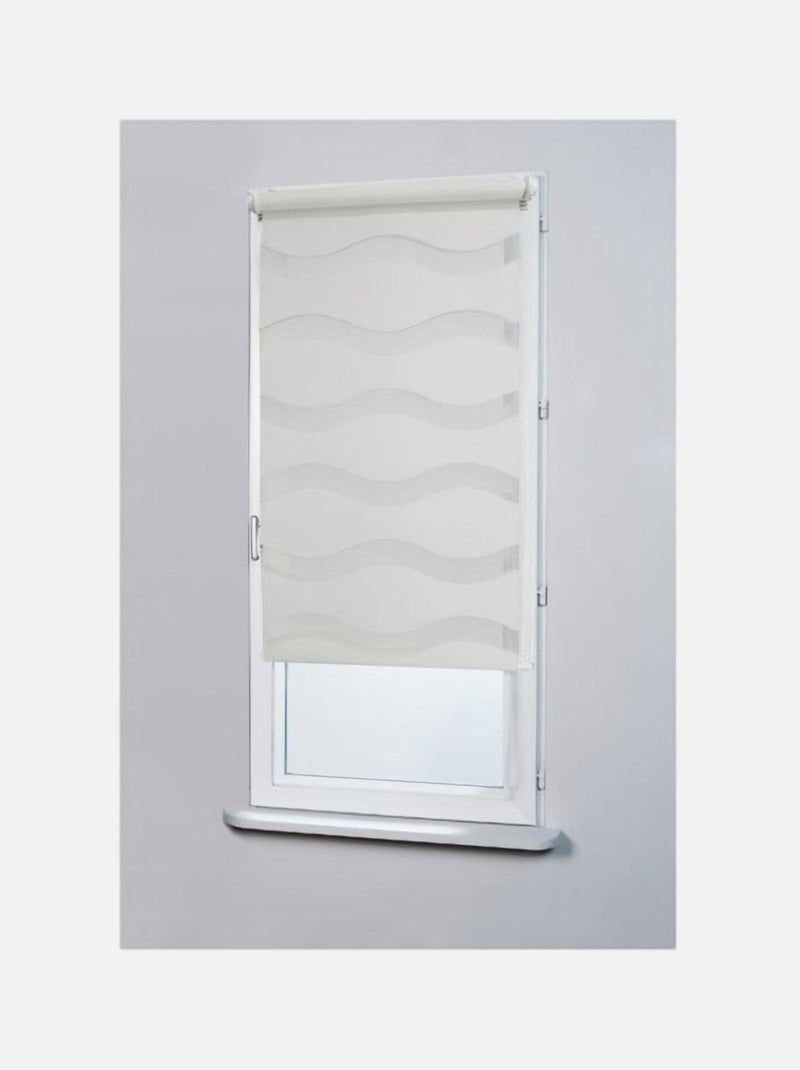 Store enrouleur jour/nuit motif vagues ivoire Ivoire - Kiabi