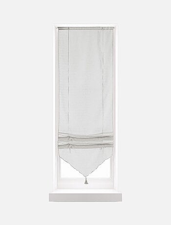 Store en pointe à baguette en voilage aspect lin