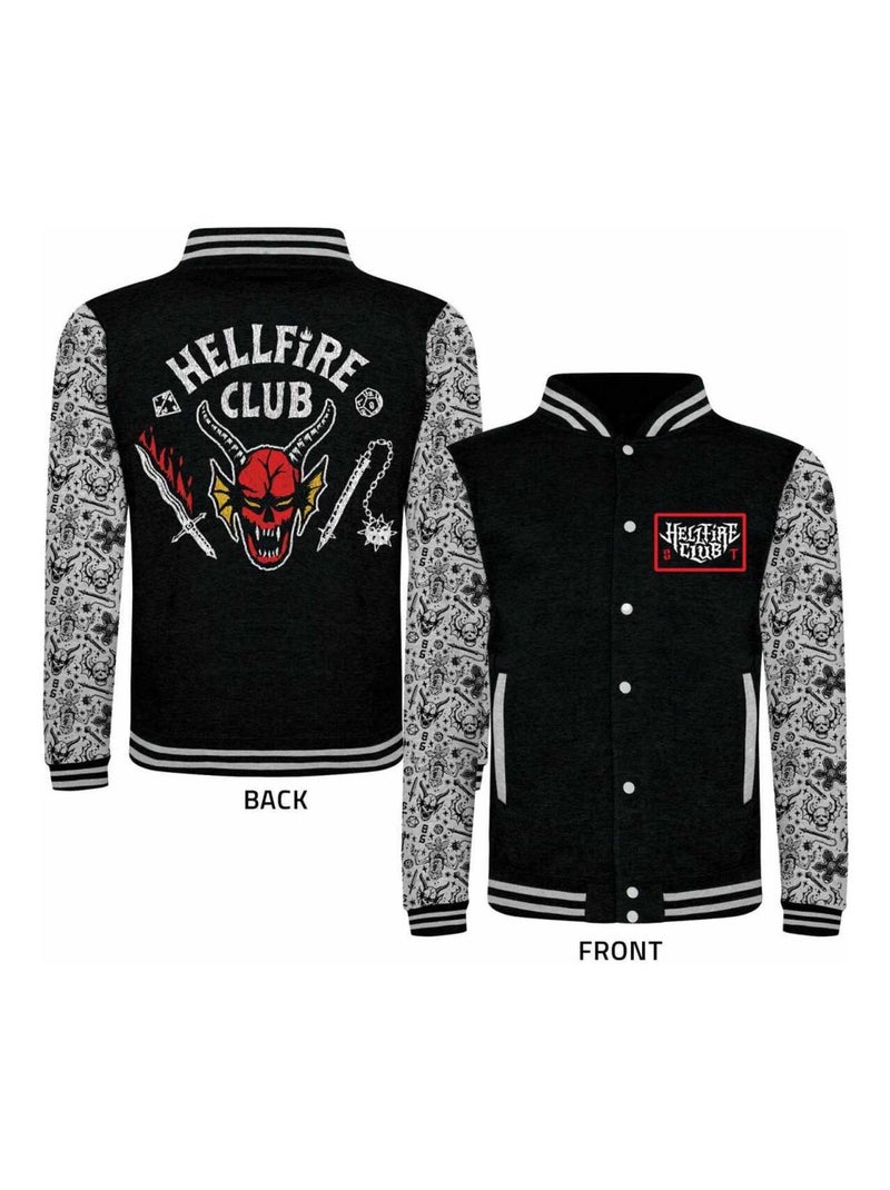 Stranger Things - Blouson d´université HELLFIRE CLUB Noir Gris - Kiabi