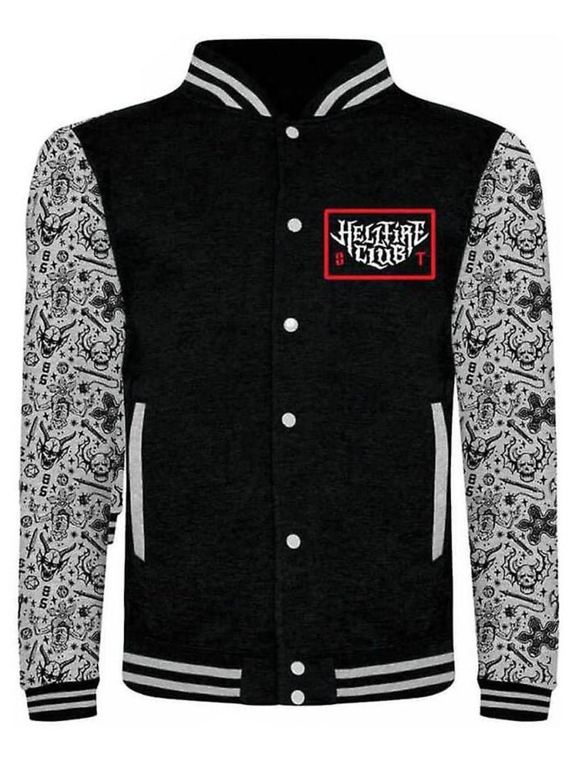 Stranger Things - Blouson d´université HELLFIRE CLUB Noir Gris Gris - Kiabi