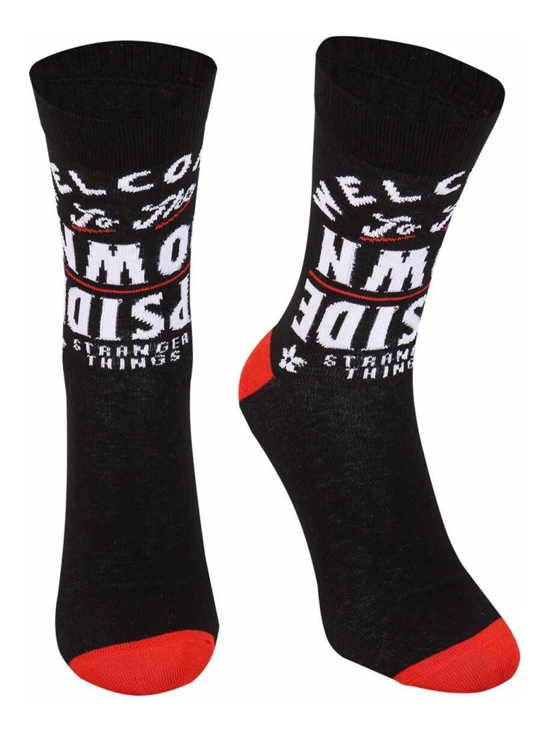 Stranger Things - Chaussettes UPSIDE DOWN Noir - Kiabi
