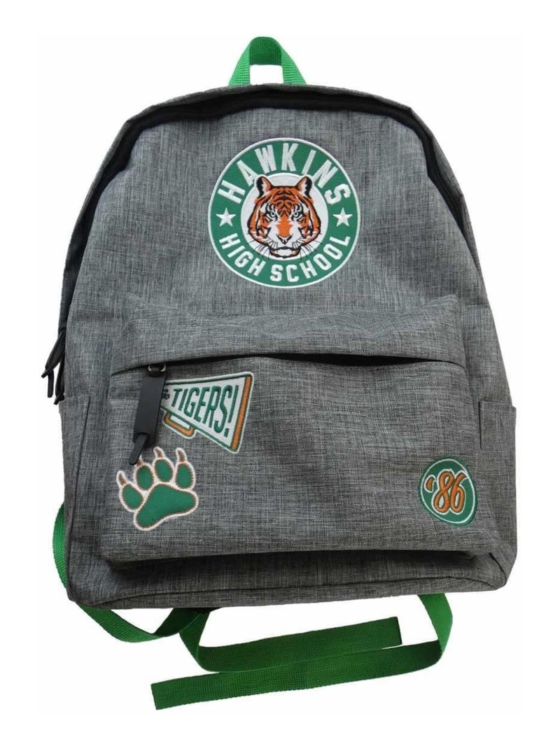 Stranger Things - Sac à dos HAWKINS HIGH SCHOOL Gris Vert - Kiabi