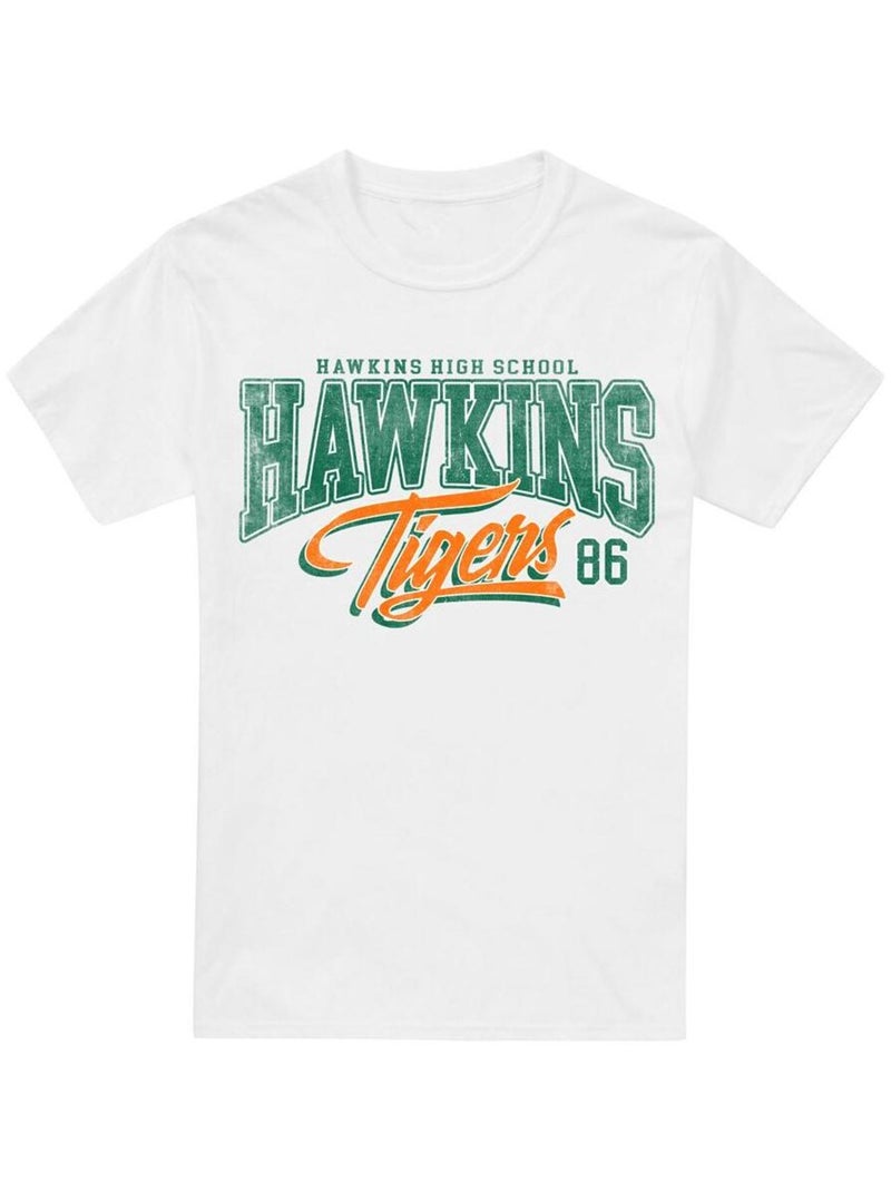 Stranger Things - T-shirt HAWKINS TIGERS Blanc - Kiabi