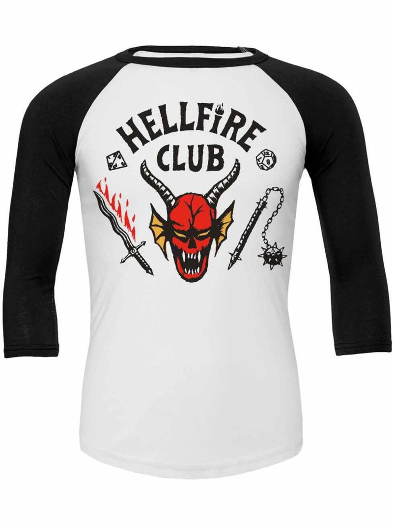 Stranger Things - T-shirt HELLFIRE CLUB Blanc Noir - Kiabi