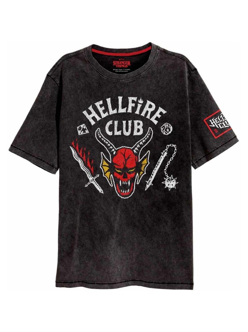 Stranger Things - T-shirt HELLFIRE CLUB Noir - Kiabi