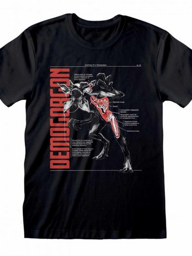 Stranger Things - T-shirt Noir Rouge - Kiabi