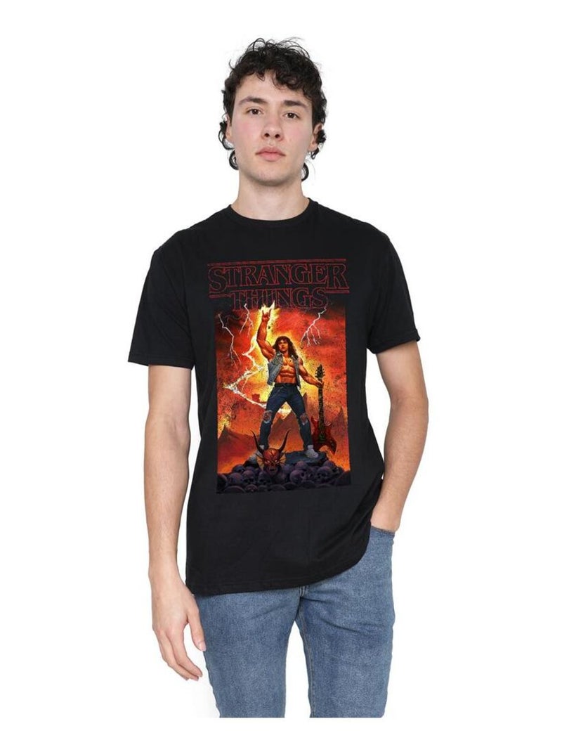 Stranger Things - T-shirt ROCK OF EDDIE MUNSON Noir - Kiabi