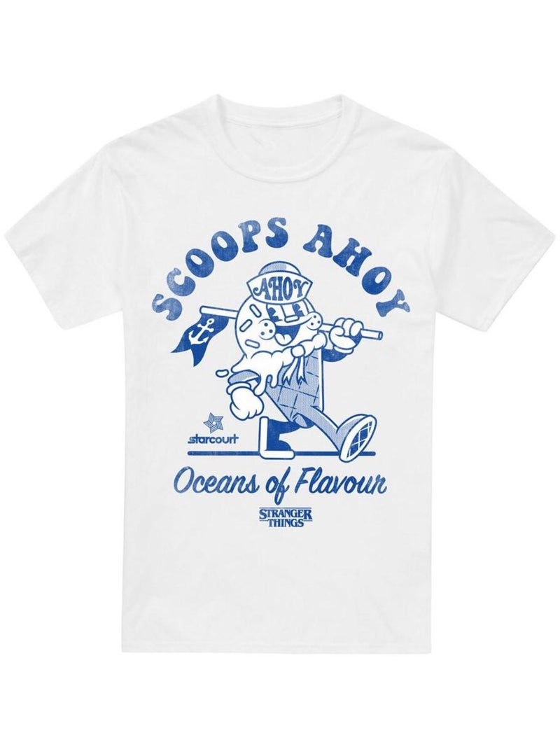 Stranger Things - T-shirt SCOOPS AHOY Blanc - Kiabi