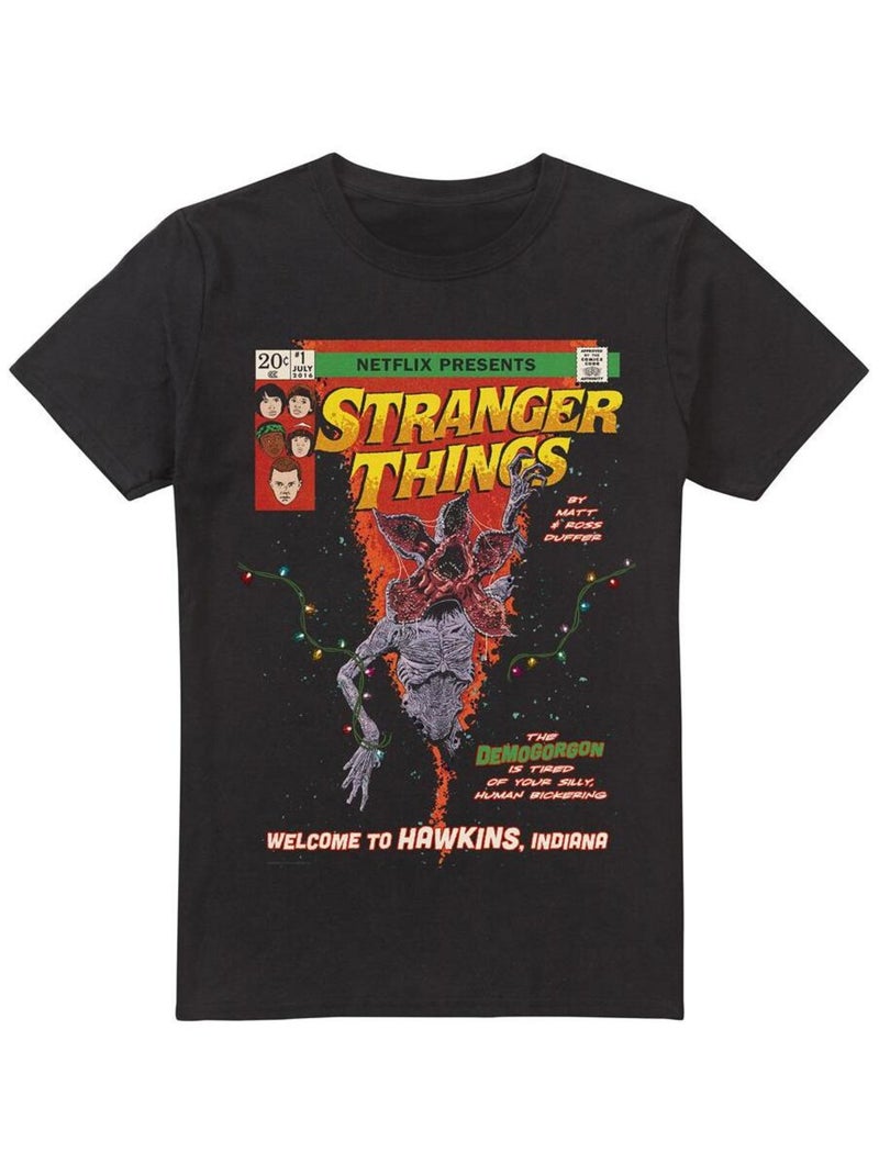 Stranger Things - T-shirt WELCOME TO HAWKINS Noir - Kiabi