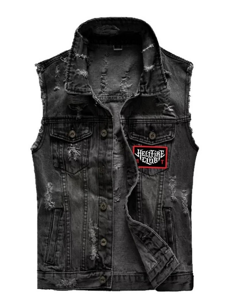 Stranger Things - Veste en jean HELLFIRE Noir - Kiabi
