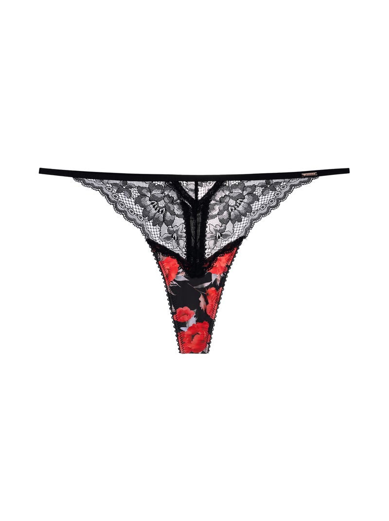 String Anahi à motif floral Dorina Noir - Kiabi