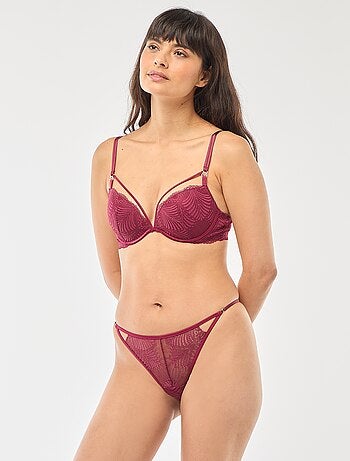 String dentelle feuillage transparent