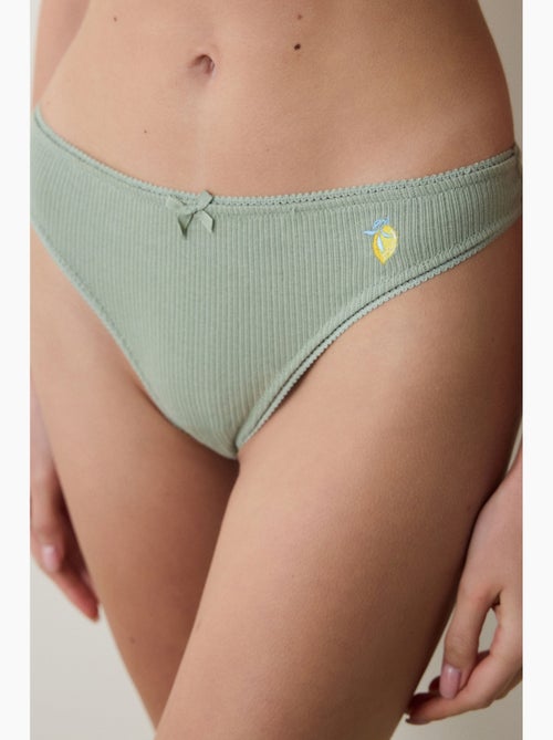 String en coton pointelle penti - Kiabi String en coton pointelle penti - Kiabi