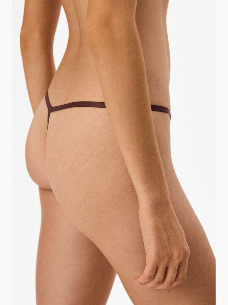String en dentelle penti Rouge bordeaux - Kiabi