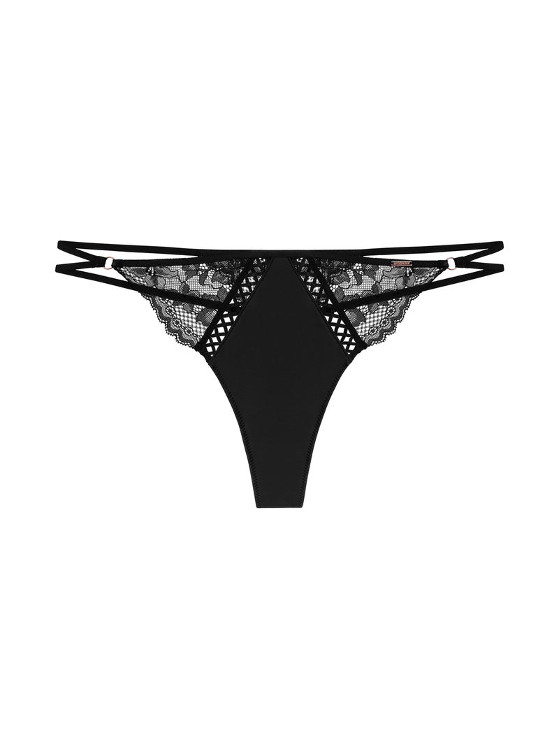 String en satin Lyra Dorina Noir - Kiabi