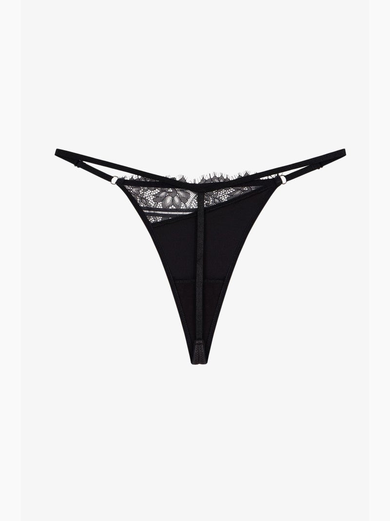 String en satin pour femme penti Noir - Kiabi