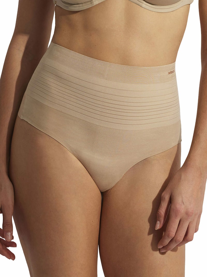 String gainant taille haute Basica Beige - Kiabi