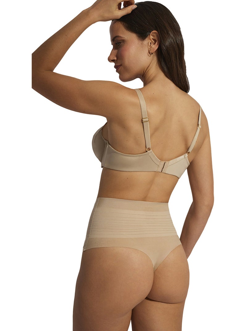 String gainant taille haute Basica Beige - Kiabi