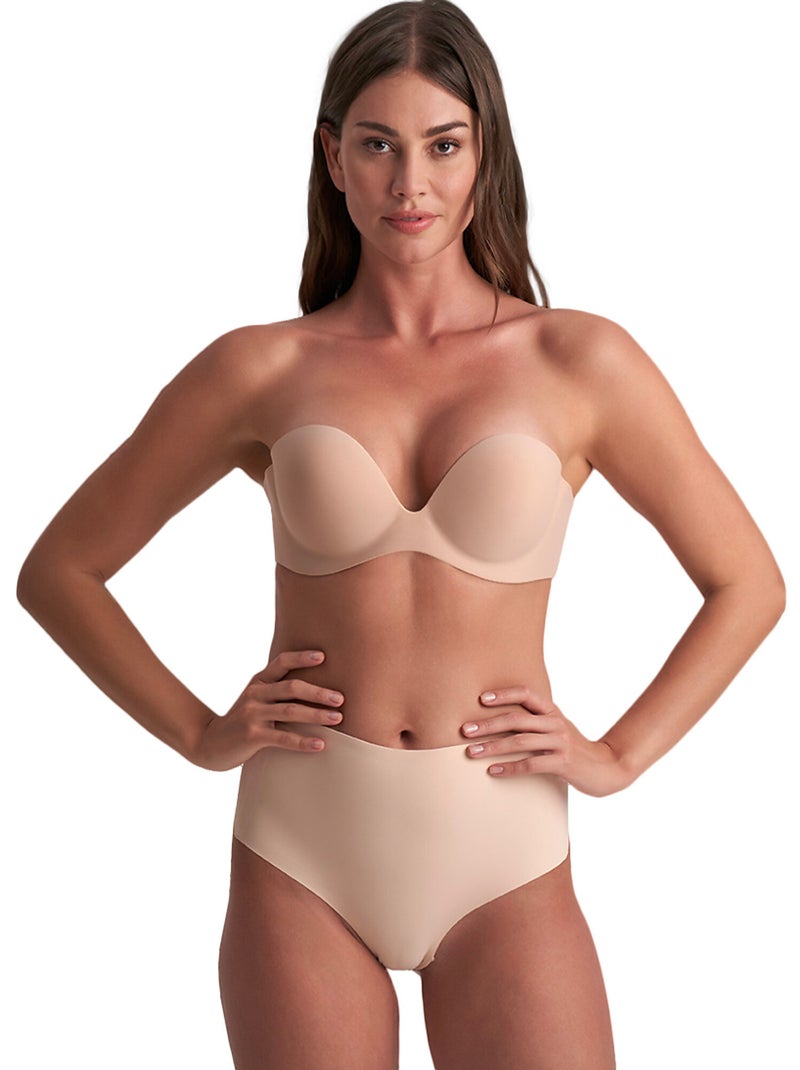String hauteur moyenne à dos bas Shapewear Beige - Kiabi