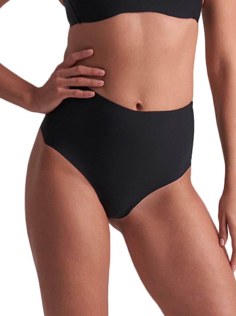 String hauteur moyenne à dos bas Shapewear Noir - Kiabi