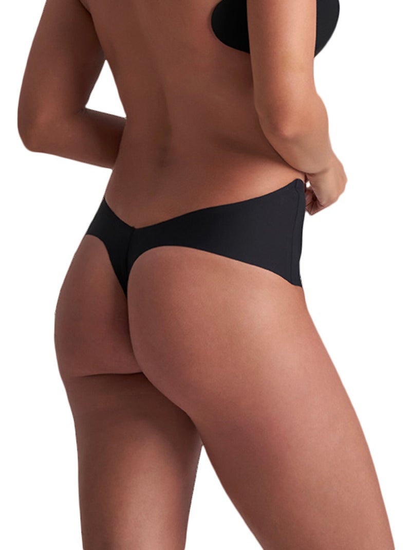 String hauteur moyenne à dos bas Shapewear Noir - Kiabi