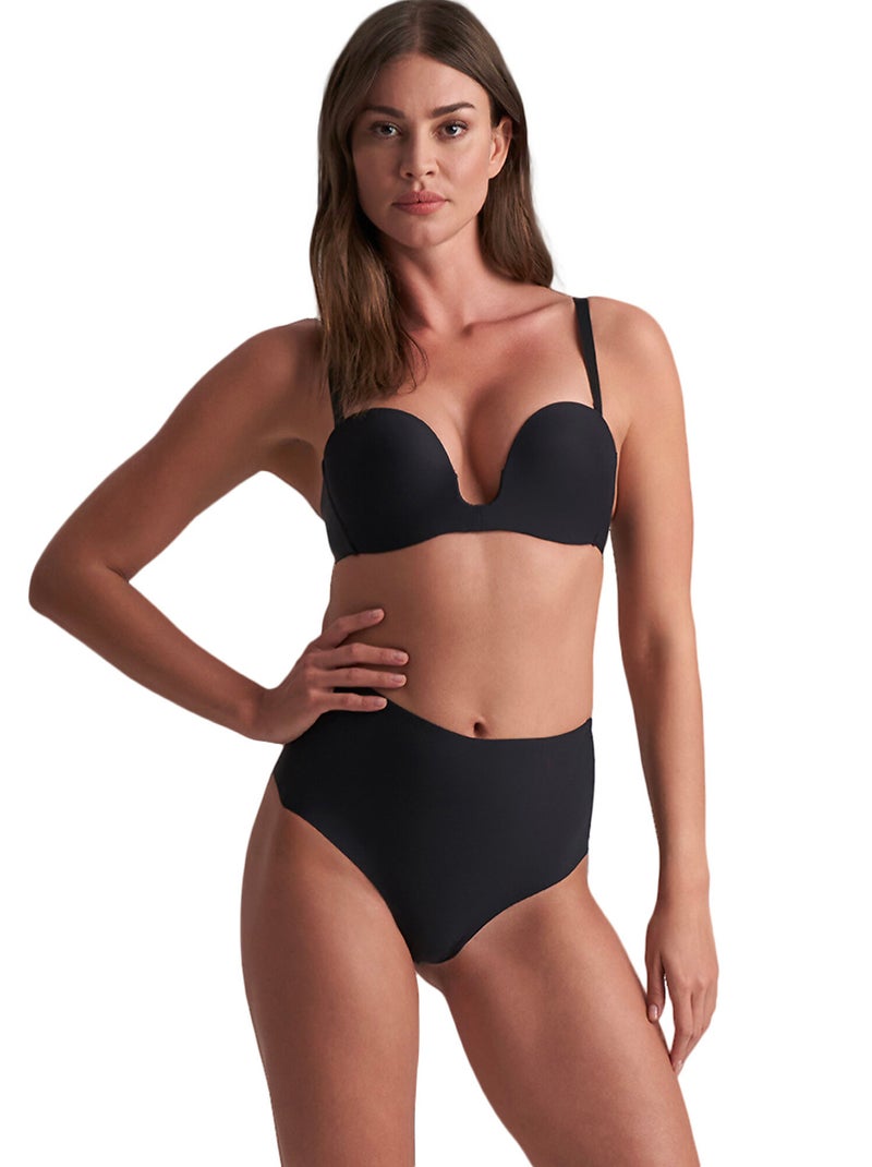 String hauteur moyenne à dos bas Shapewear Noir - Kiabi