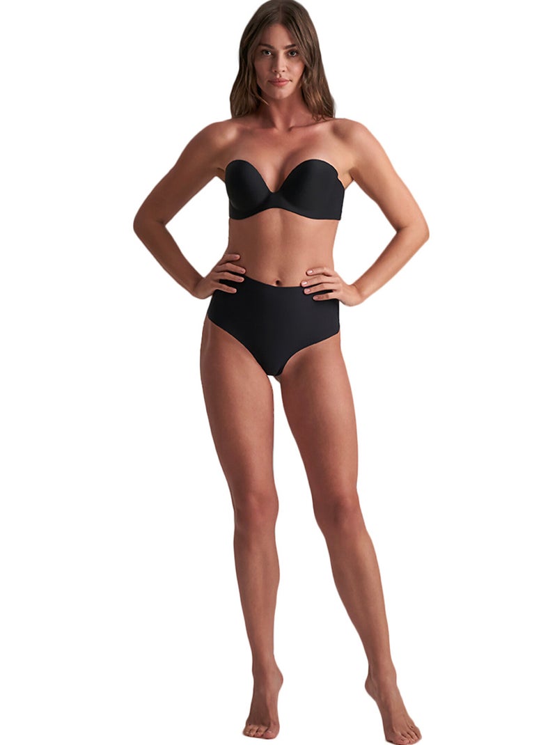 String hauteur moyenne à dos bas Shapewear Noir - Kiabi
