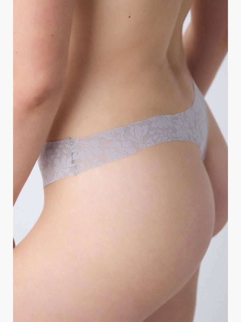 String invisible en dentelle découpée laser penti Blanc cassé - Kiabi