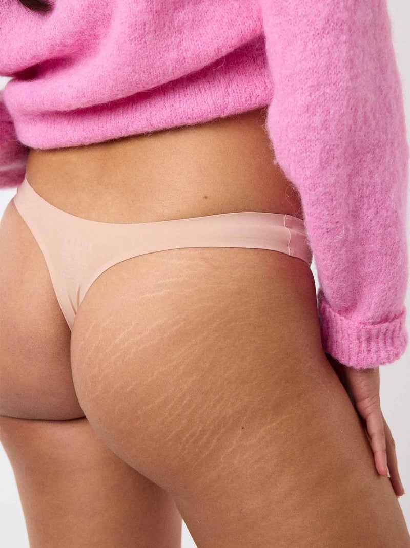 String menstruel sans couture - Flux léger Beige - Kiabi