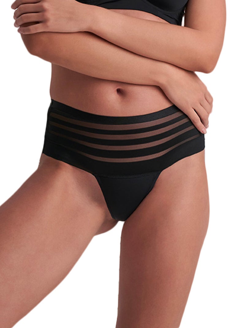 String menstruel taille haute Lace Low Flow Noir - Kiabi