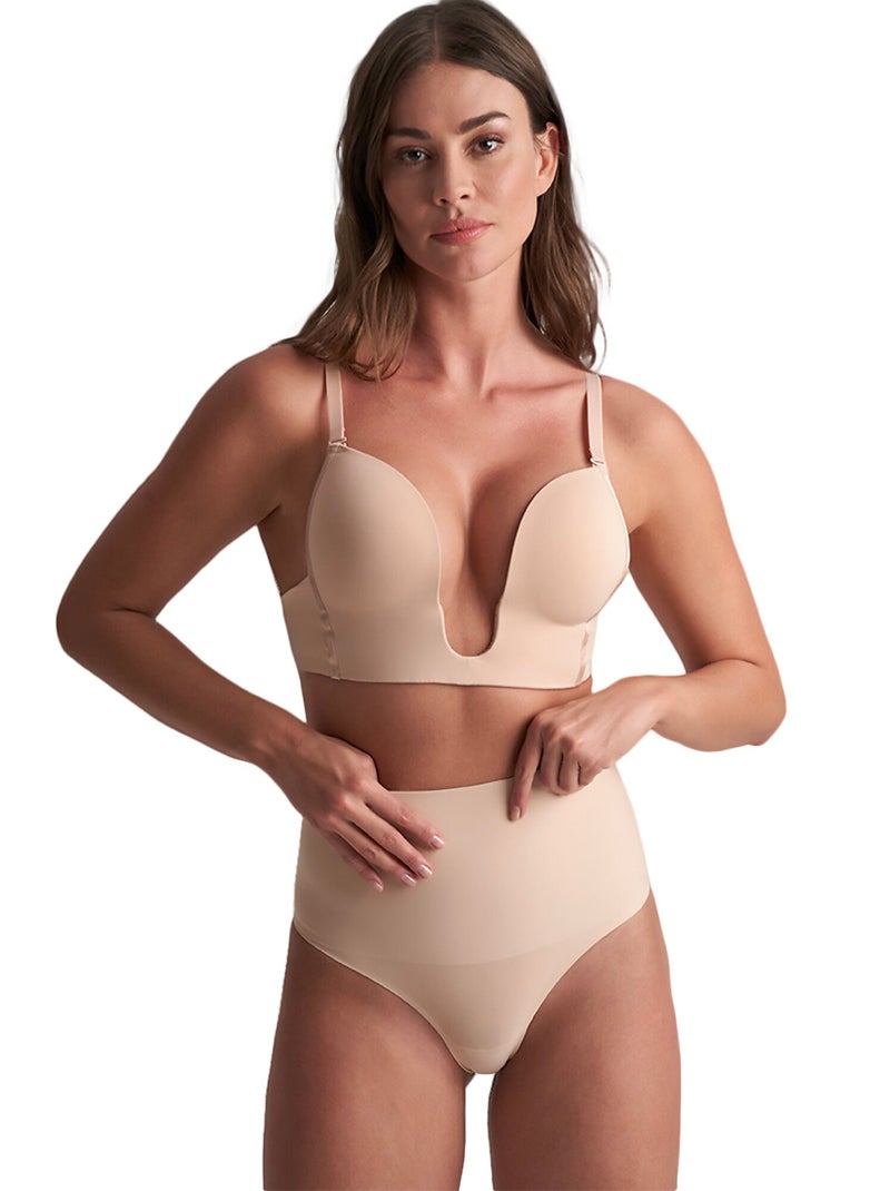 String shapewear taille haute gainée Beige - Kiabi