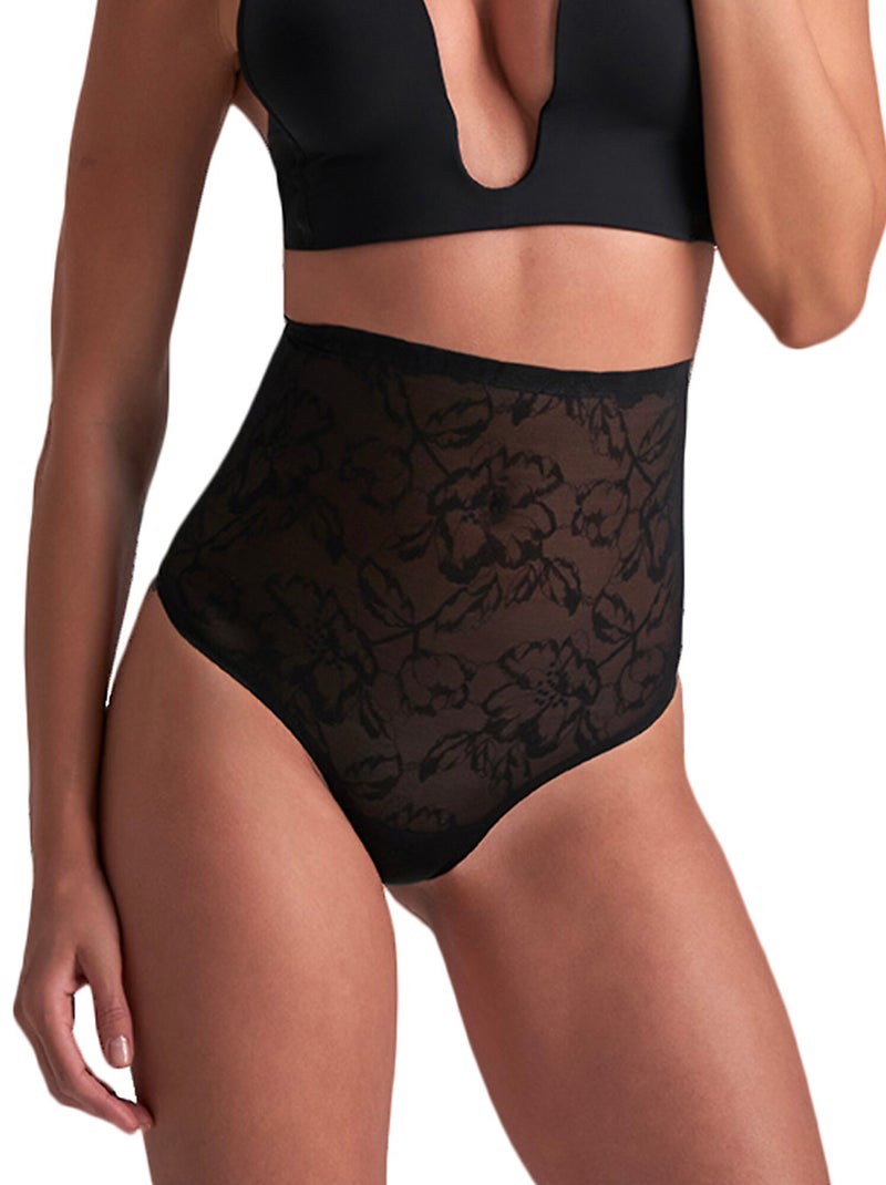 String shapewear taille ultra haute en dentelle Lacy Noir - Kiabi