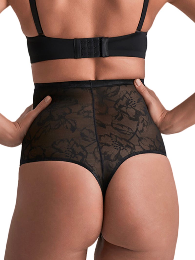 String shapewear taille ultra haute en dentelle Lacy Noir - Kiabi