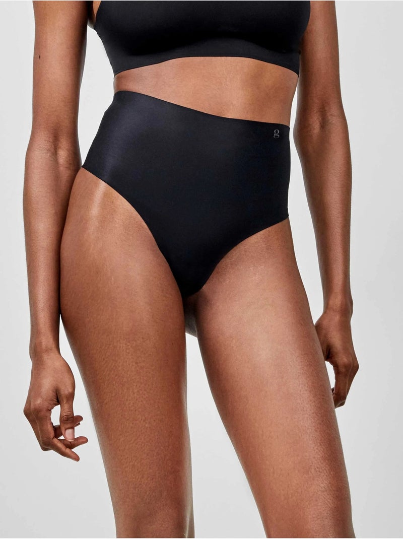 String taille haute gainant sans coutures à effet réducteur Noir - Kiabi