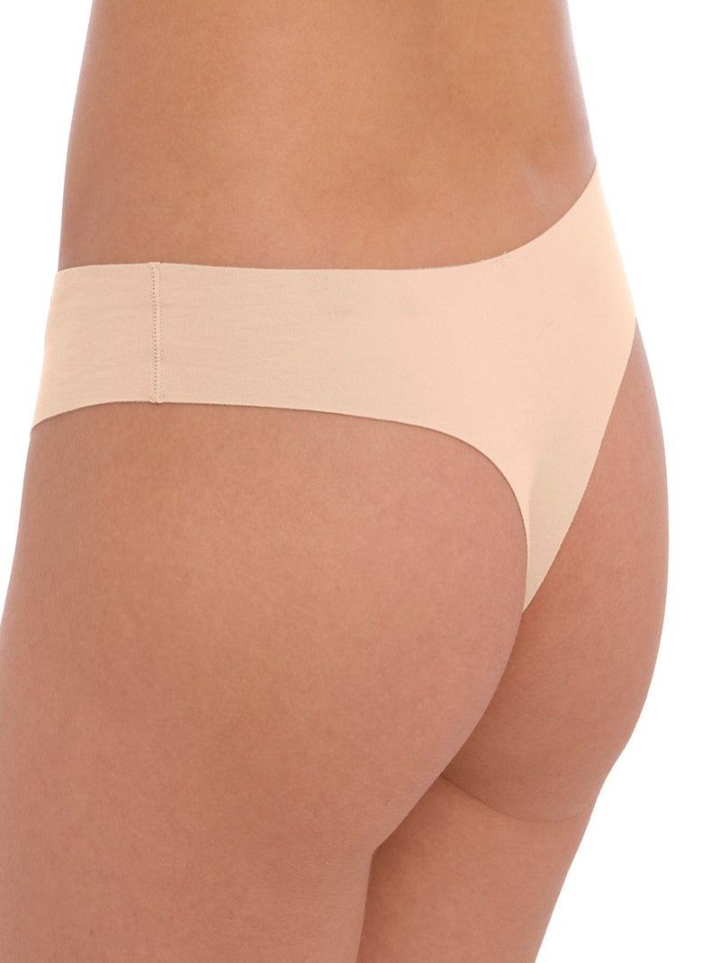 String tanga confort en coton sans coutures Accord Beige - Kiabi