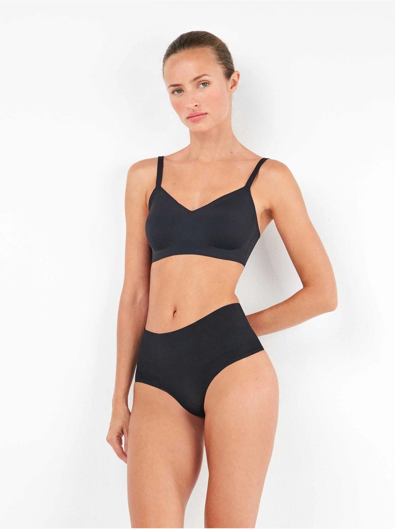 String tanga haute sans couture Noir - Kiabi